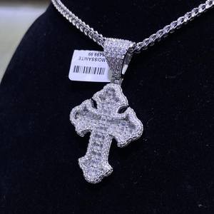 Collar Religioso de Lujo para Hombre, Cruz de Moissanita VVS Personalizada, Plata de Ley 925, Estilo Hip Hop, con Incrustaciones de Diamantes, Pasa el Test de Diamantes - Product Image 4