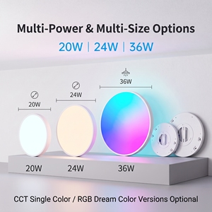 Lámpara de Techo LED Inteligente WiFi IoT RGBCW con App Tuya, 24W 36W CRI 80, CCT Regulable, Empotrada y de Superficie, Iluminación Interior - Product Image 5