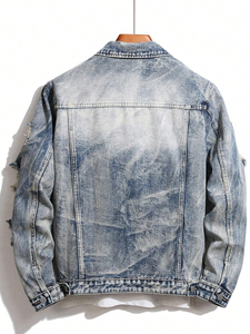 Brand New Custom Winter <b>Men's</b> <b>Denim</b> <b>Jacket</b> 100% Cotton Washed Vintage Style Eco-Friendly Breathable Customizable <b>Men's</b> <b>Jackets</b> - Product Image 2
