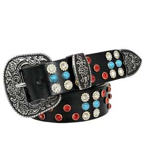 Cinturones de Cuero Vacuno para Hombre, Diseño Moderno con Cuentas de Acero, Hebilla de Acero Resistente, Ecológicos, Impermeables, Último Estilo - Product Image 3