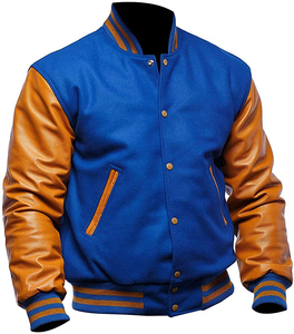OEM Customized Logo Wool Chenille Embroidery <b>Baseball</b> Letterman <b>Jackets</b> <b>Men</b> Vintage Blank Satin Varsity <b>Jackets</b> Long - Product Image 1