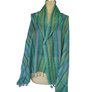 Printed Stripe Design Handloom Scarf Lightweight Soft Cotton Woven Fashion <b>Wrap</b> Traditional Artisan <b>Shawl</b> Unisex Casual Elegant - Product Image 1
