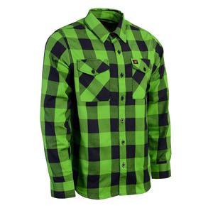 Camisa de Franela a Cuadros Verde y Negra de Algodón Premium para Hombre, Manga Larga, Estilo Casual, Proveedor Mayorista - Product Image 1