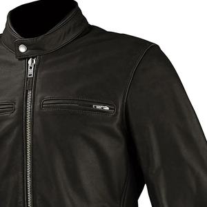 Veste en cuir de motard élégante pour hommes Veste d'équitation durable approuvée CE avec coussin protégé pour une utilisation en moto en été et en hiver - Product Image 3