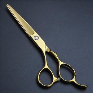 Ciseaux de coiffure professionnels en or de 6 pouces pour gauchers, en acier 440C, pour salon de coiffure, ensemble de ciseaux de barbier, kit de coupe de cheveux - Product Image 3