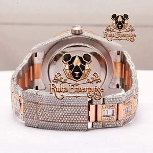 Decorative Stainless Steel <b>Watch</b> with Continuous Stone Accents, Elaborate Face <b>Work</b> and Extended Bracelet Styling. - Product Image 6
