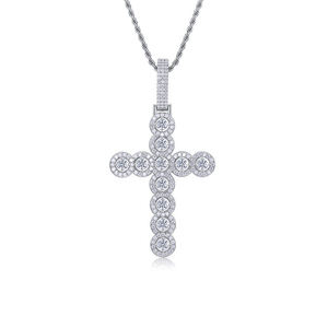 Pendentif en cristal géométrique avec strass, en acier inoxydable plaqué rhodium, bijou classique unisexe, cadeau - Product Image 2
