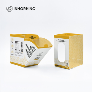 Custom Printed Folding Carton Gravity Feeder Display Box with Hollow <b>Window</b> Paper Sleeve for Supplement Sachets Packaging - Product Image 1