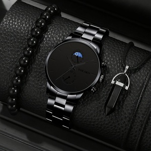 6250 Men <b>Watch</b> Set 1pc Round Men's Quartz <b>Watch</b> & 1pc Bracelet & 1pc Pendant Necklace - Product Image 3