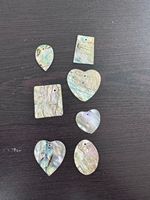 Conifer Handmades – Lots de coquilles d'ormeau naturelles coupées brutes, en forme de cœur, couleur naturelle irisée, pour incrustation de bijoux et fumigation