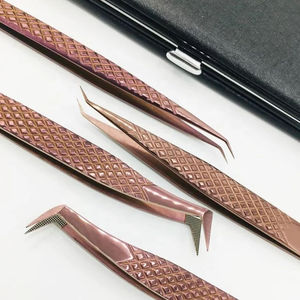 Pinzas de Acero Inoxidable Antimagnéticas Profesionales de Salón Premium para Extensión de Pestañas con Precio Razonable - Product Image 5