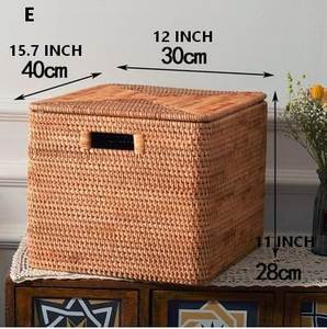 Panier de rangement en corde de coton blanc avec poignées, style nordique circulaire, pour l'organisation des articles divers - Product Image 4