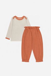 JALBEBE Set Due Pezzi Unisex per Neonati: Top e Pantaloni Elastici, Abbigliamento Morbido in Cotone per Casa, Manica Lunga - Product Image 5