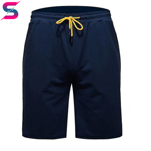 Good Selling Easy To Wear Men's Summer Casual Crew Neck Solid Color Knitted Quick Dry T-<b>Shirt</b> & Shorts Set Orange Navy Blue - Product Image 3