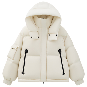 Blouson universitaire court unisexe ROCKRUSH – Hiver, coupe ample, grande taille, en jean et coton, coupe-vent, respirant, séchage rapide, logo vintage - Product Image 4