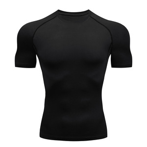 Wholesale <b>Men's</b> Slim-Fit Quick Dry <b>Compression</b> T-<b>Shirt</b> Anti-Pilling Spandex/Polyester Material for Fitness Jogging Running - Product Image 4