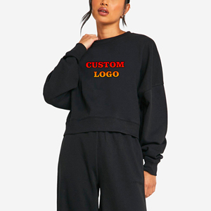 Sudadera extragrande de alta calidad 100% algodón polar 400GSM para mujer, con logo bordado personalizado, estilo streetwear, sudadera gruesa. - Product Image 4