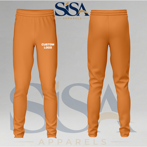 กางเกงขายาวสีส้มทรงปกติผ้าคอตตอนเทอร์รี่สำหรับเล่นกีฬาจากปากีสถาน - Product Image 1