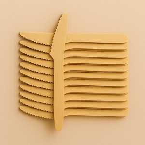 Couteaux à gâteau de luxe en bois de bouleau 155 mm – Couverts élégants pour la restauration haut de gamme et l'hôtellerie – Idéaux pour gâteaux, desserts et collations - Product Image 1