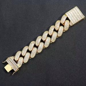Luxury 925 Silver Chain Link Bracelet Baguette Cut Diamond Channel Setting Geometric Unisex Everyday Wear - Product Image 2