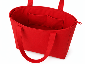 Bolsa de Compras de Lona Roja de 300 g/m², Estilo Bohemio Vintage, con Cierre de Cremallera, de Algodón, 14x12x3, con Logotipo Personalizado, Ecológica y Reutilizable - Product Image 4