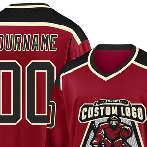 Camisetas de hockey sobre hielo personalizadas con nombre y número del jugador, unisex, duraderas, 100% poliéster, de secado rápido - Product Image 4