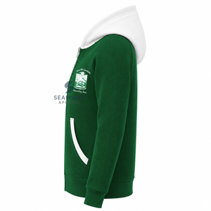 Sweat-shirt décontracté pour femme Iota Phi Lambda, à capuche contrastante marron, entièrement zippé, manches longues, avec lettres grecques brodées - Product Image 3