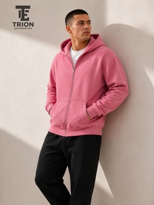 Sweat à capuche zippé pour homme, poids lourd, hiver, broderie personnalisée, respirant, 100% coton molletonné, vêtements décontractés, service OEM, couleurs personnalisées - Product Image 5