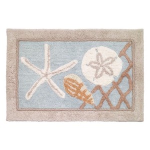 Alfombra de Baño Rectangular con Diseño de Estrella de Mar y Moneda de Arena, Antideslizante con Base de Goma, para Uso Doméstico - Product Image 2