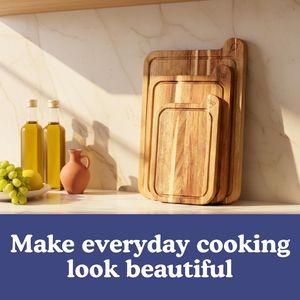 Ensemble de planches à découper en bois d'acacia FSC non toxiques, sans huile minérale et pour usage en cuisine - Product Image 5