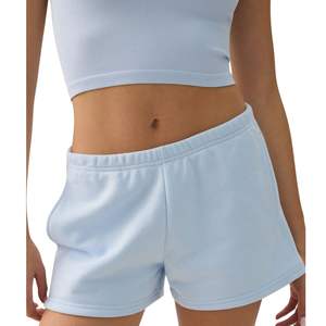 Shorts de sport marron pour femmes de haute qualité, taille élastique, en coton, pour la gym et la détente, prix d'usine OEM, marque privée - Product Image 3