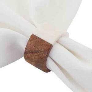 Juego de servilleteros de madera natural, ecológicos, accesorio para mesa de comedor de Madiha Art and Crafts - Product Image 2