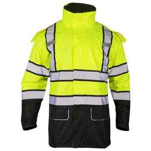 Chaqueta de Seguridad Reflectante para Trabajo en Carretera, Diseño Nuevo, Cálida, Cortavientos, con Capucha, Holgada, para Invierno, en Venta - Product Image 3