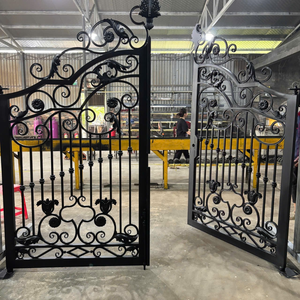 Portail de Sécurité Extérieur en Fer Forgé Haut de Gamme, Décoratif, pour Mur de Clôture, Construction Métallique Durable, Revêtement Poudré, Hauteur 8 pieds - Product Image 2