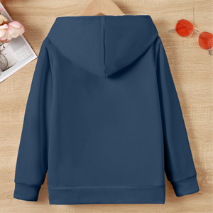 Sudadera con Capucha Informal de Invierno para Niñas, Estilo Holgado, con Estampado de Corazón de Leopardo, para la Temporada de Otoño - Product Image 2