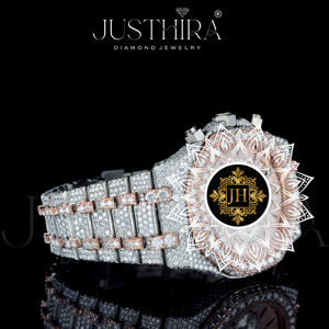 Reloj de Pulsera Clásico de Lujo para Hombre, de Acero Inoxidable, con Diamantes, Esfera con Números Romanos, Cuarzo, Detalles en Oro Rosa, a la Moda - Product Image 2