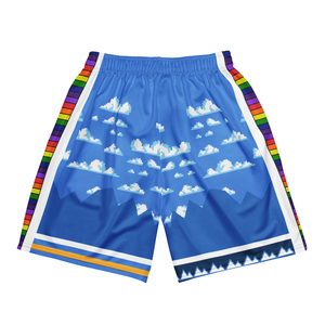 กางเกงบาสเก็ตบอลชายแบบ OEM สั่งทำพิเศษ ผ้าตาข่าย แห้งเร็ว พิมพ์ลายแบบ Sublimation มีเชือกผูก ป้ายยี่ห้อส่วนตัว ชุดยูนิฟอร์มทีมกีฬา - Product Image 2
