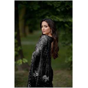 Saree à bordure en dentelle de créateur avec broderie séquentielle pour robes de carrière - Product Image 1