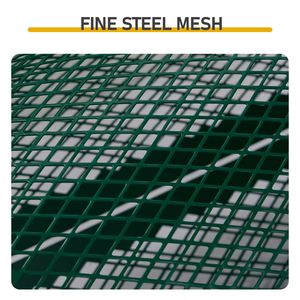 24\" Wide Compost Spreader Adjustable Handle Powder Coated Steel Mesh for Lawn Garden Features Peat Moss Roller <b>Side</b> Spreader - Product Image 6