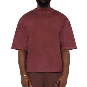 Men's Oversized Solid Color Short Sleeve T-Shirt 100% Cotton Jersey O-Neck Casual Fit Regular Length Blank Design - Product Image 2