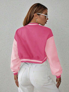 Chaqueta Varsity Premium OEM para Hombre, Estilo Urbano, con Mangas de Cuero y Forro Polar, Chaqueta de Invierno con Parches para Mujer - Product Image 2