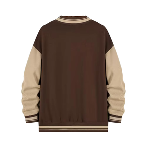 เสื้อแจ็คเก็ตเบสบอลแบบวาร์ซิตี้สำหรับผู้ชาย ปักลายตัวอักษรแบบแพทช์เวิร์ค กันลม บุขนแกะ ทรงปกติ - Product Image 5