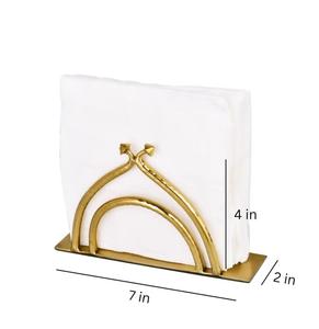 Ensemble de porte-serviettes en métal doré, design glamour, organiseur pour utilisation sur table - Product Image 3