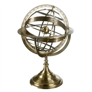 Esfera Armilar de Latón Macizo, Reloj Solar Antiguo, Globo Náutico Marítimo Decorativo, Adorno de Escritorio Vintage con Diseño de Fundición de Latón - Product Image 1