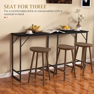 Tavolo da Bar Industriale Rettangolare da 70 Pollici con Stazione di Ricarica, Design Effetto Legno Nero per Casa o Pub KTV - Product Image 5