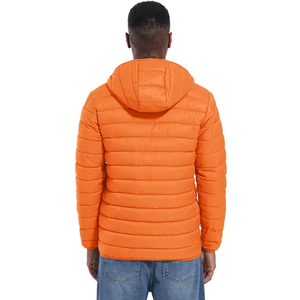 <b>Cheap</b> Price Custom Outerwear Manufacturer Lightweight Polyester Filling Zip Up Hooded <b>Jacket</b> Regular Fit Orange <b>Puffer</b> <b>Jackets</b> - Product Image 2