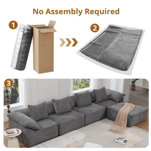 Nuovo Arrivo: Divano Componibile a L da 142 Pollici, Convertibile in Letto, Set da 5 Pezzi con Comfort Totale, Nessun Montaggio Richiesto - Product Image 4