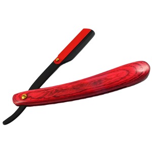 Rasoir de Barbier Professionnel à Lame Unique avec Manche en Bois Rouge, Outil de Rasage Classique à Lame Tranchante, Personnalisable avec Conception OEM - Product Image 1