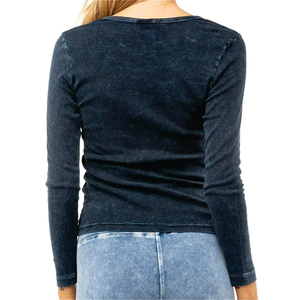 <b>Women's</b> O-Neck Long Sleeve Slim Fit Casual <b>Top</b> Solid Color Full Length Regular Sleeve Nonwoven Fabric Breathable Logo Summer - Product Image 6