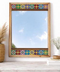 Baroque Wooden Wall Mirror Ornate Carved Frame Decorative Rectangular <b>Vanity</b> Mirror for Living Room <b>Bedroom</b> - Product Image 3